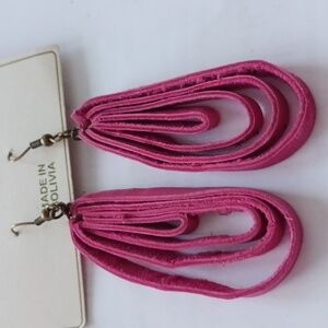 Handmade seude earrings from Sutisana.